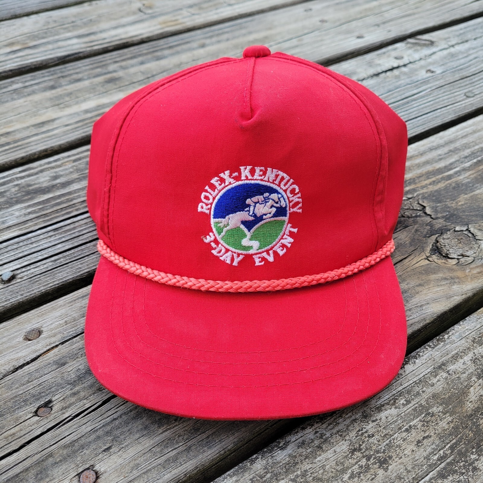 vintage rolexkentucky 3day event trucker hat yupoong red adjustable